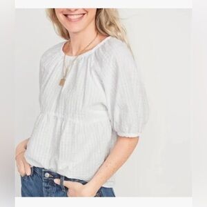NWT Old Navy white baby doll puff sleeve top - SIZE XL